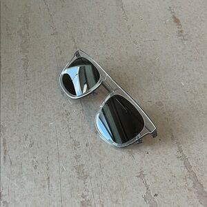 Salvatore Ferragamo Silver and Black Sunglasses